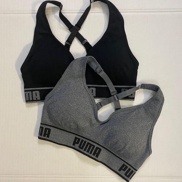 NWOT GRAY *PUMA* ADJUSTABLE SPORT BRA SIZE SMALL - Picture 5 of 5
